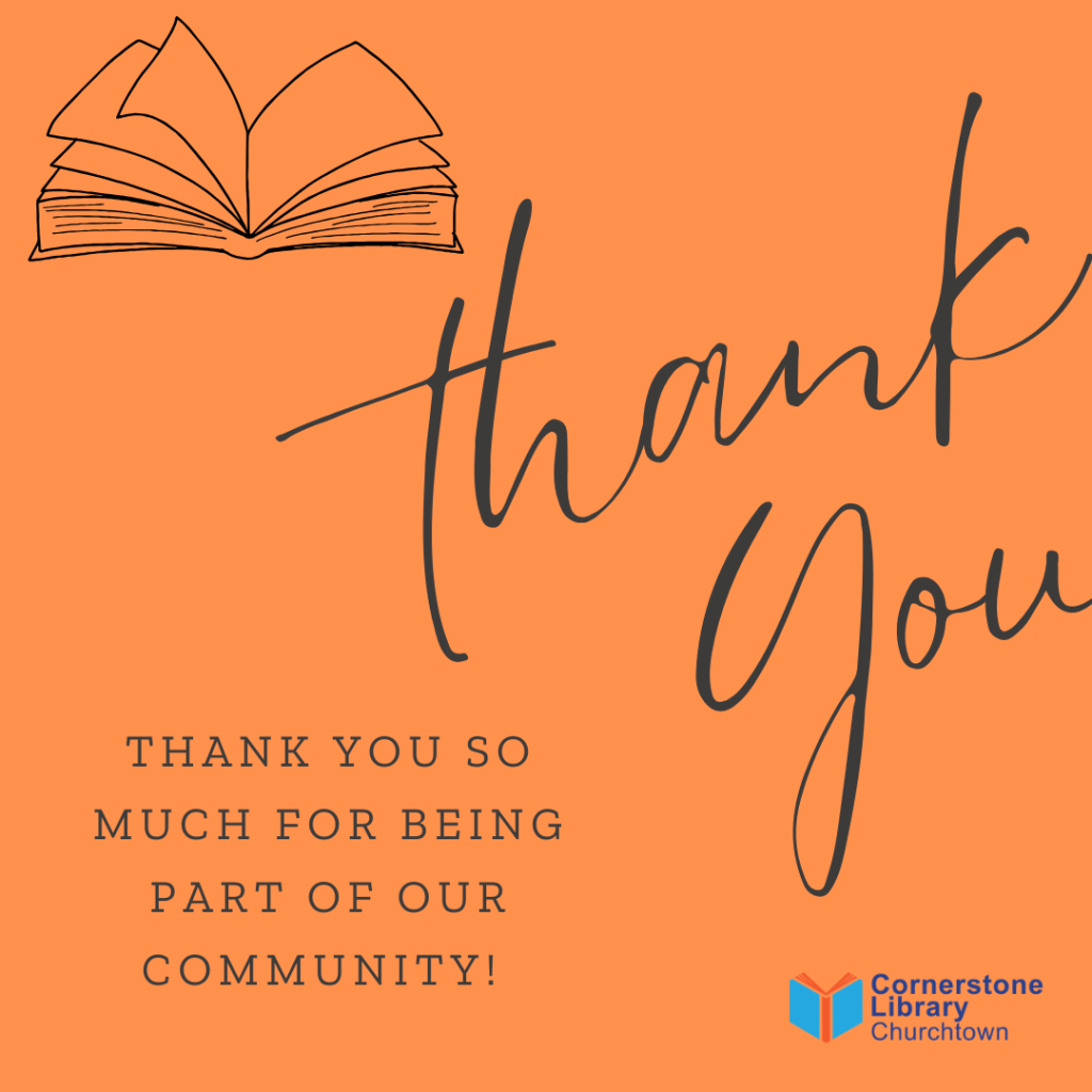 Thank you from Cornerstone Library