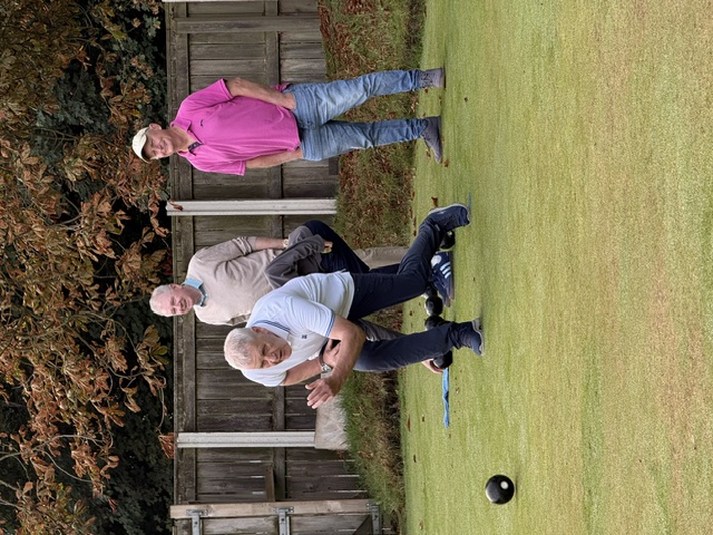 Bowler taking part in Derek’s 12-hour fundraising bowls marathon